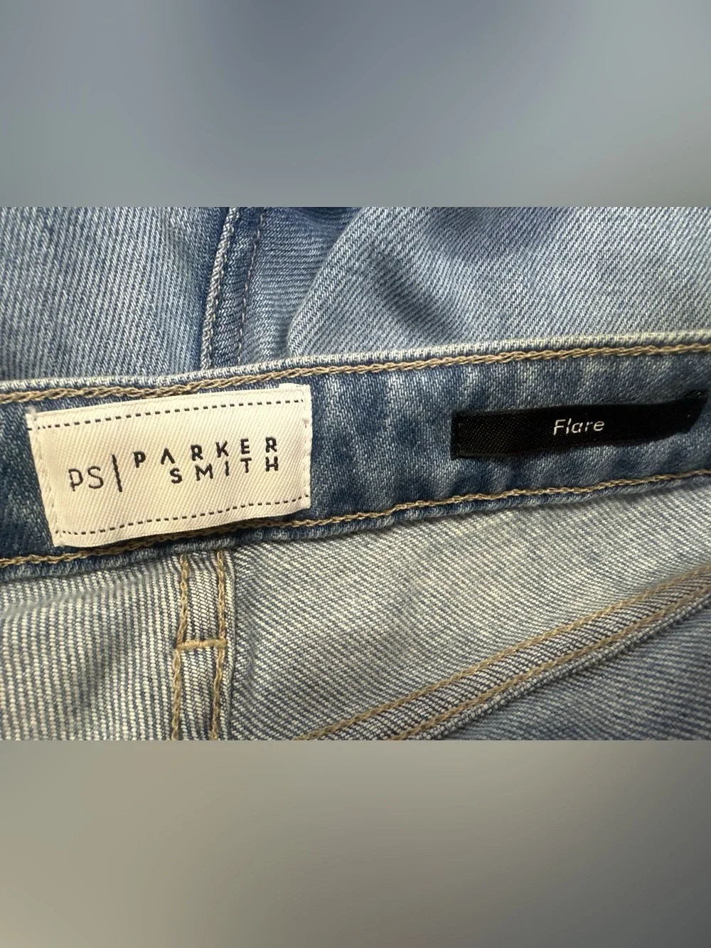 Parker Smith Flare Jeans Womens 30 Blue Raw Hem Stretch USA Denim - Picture 10 of 12